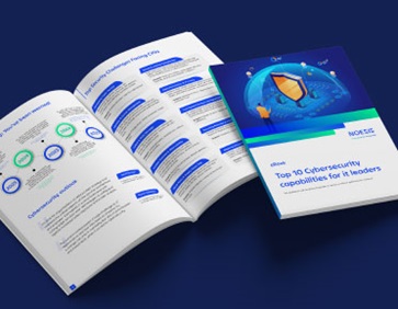 mockup do ebook de cibersegurança em fundo azul escuro