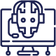 Ícone de desenvolvimento de aplicações e soluções de IA com agentes inteligentes